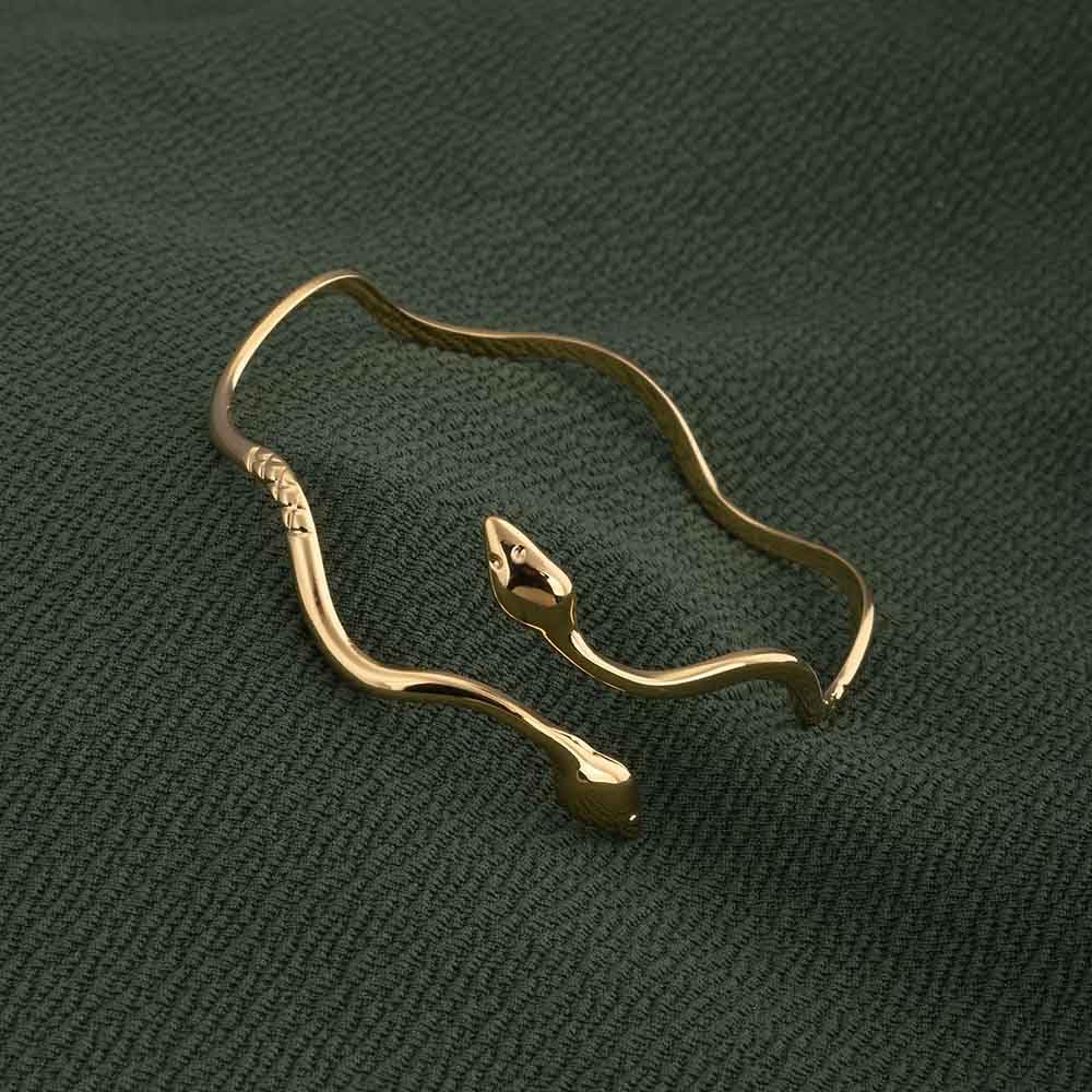 PALMONAS Minimalist Golden Ripple Snake Bracelet for Womens Waterproof & Anti-Tarnish