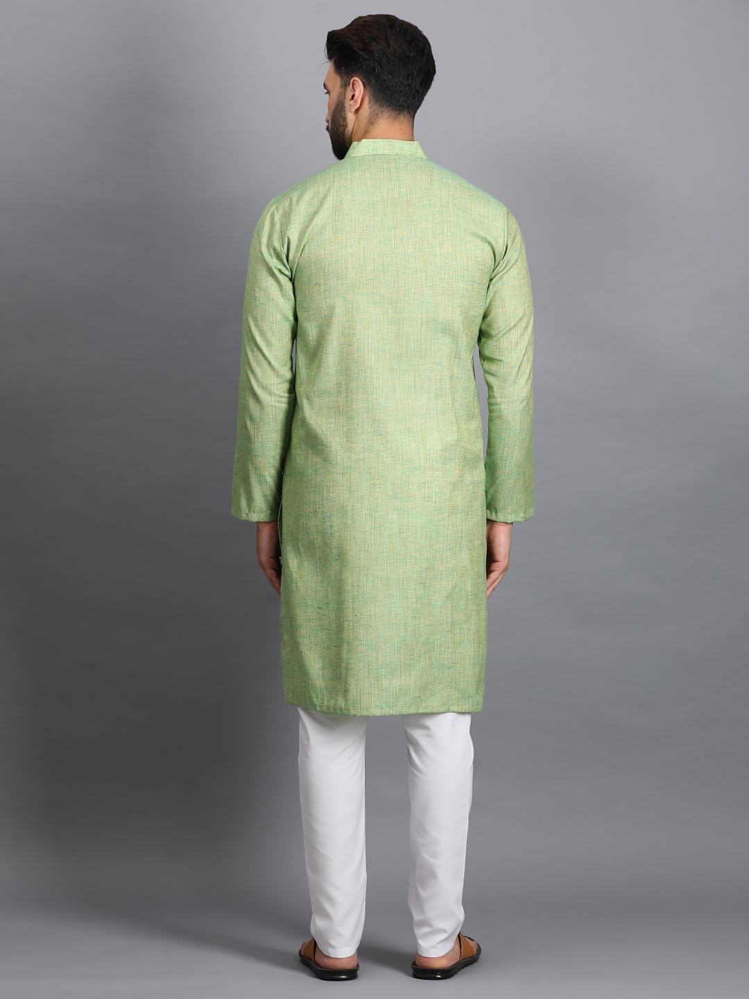 Ethluxis Men's Cotton Kurta with Pyjama Set (44, Pistachio Green)