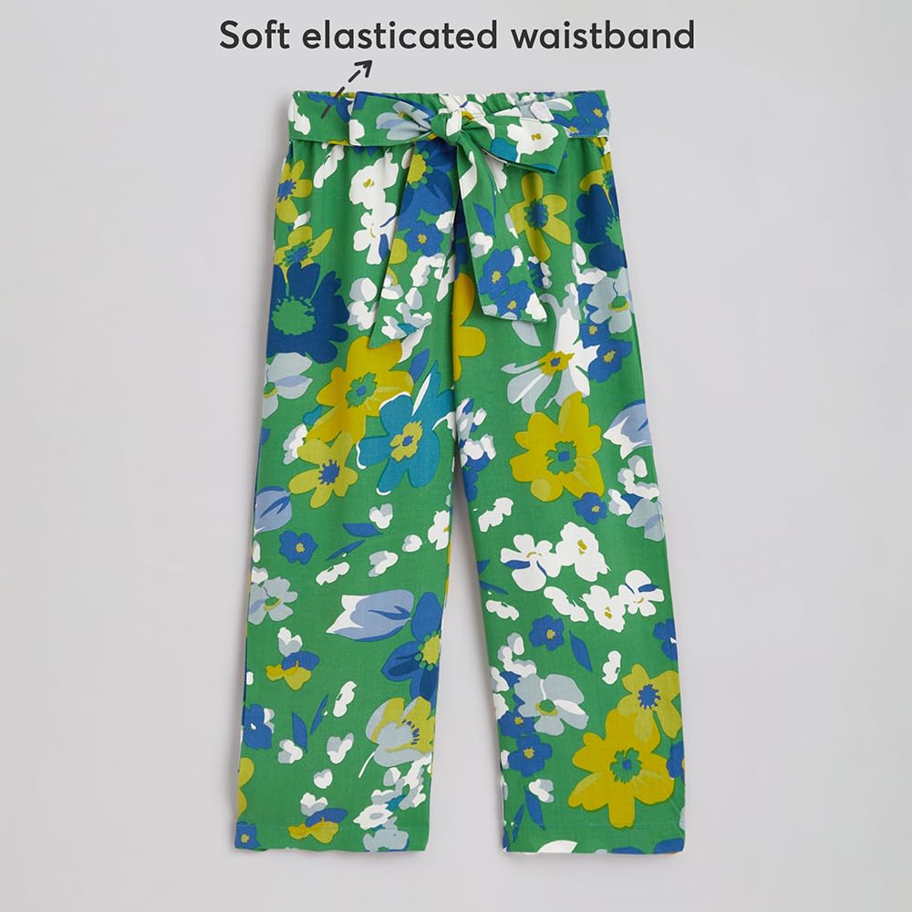 Hopscotch Girls Cotton Floral Print Top And Pant Set In Yellow Color For Ages 9-10 Years (HSP-3681744)