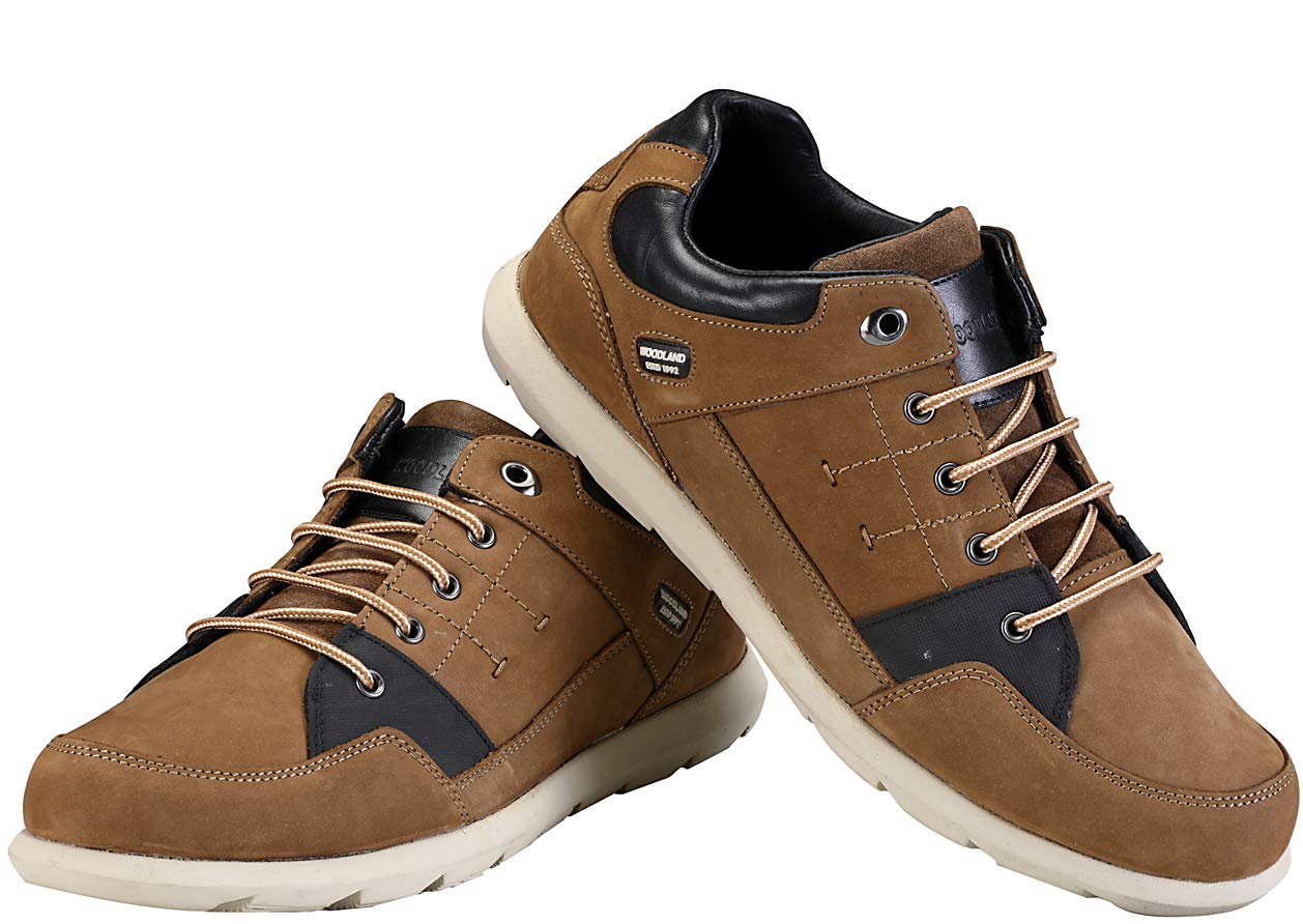 Woodland Men's Tobacco Leather Casuals 9 UK/India (43 EU)-(OGC 2996118)