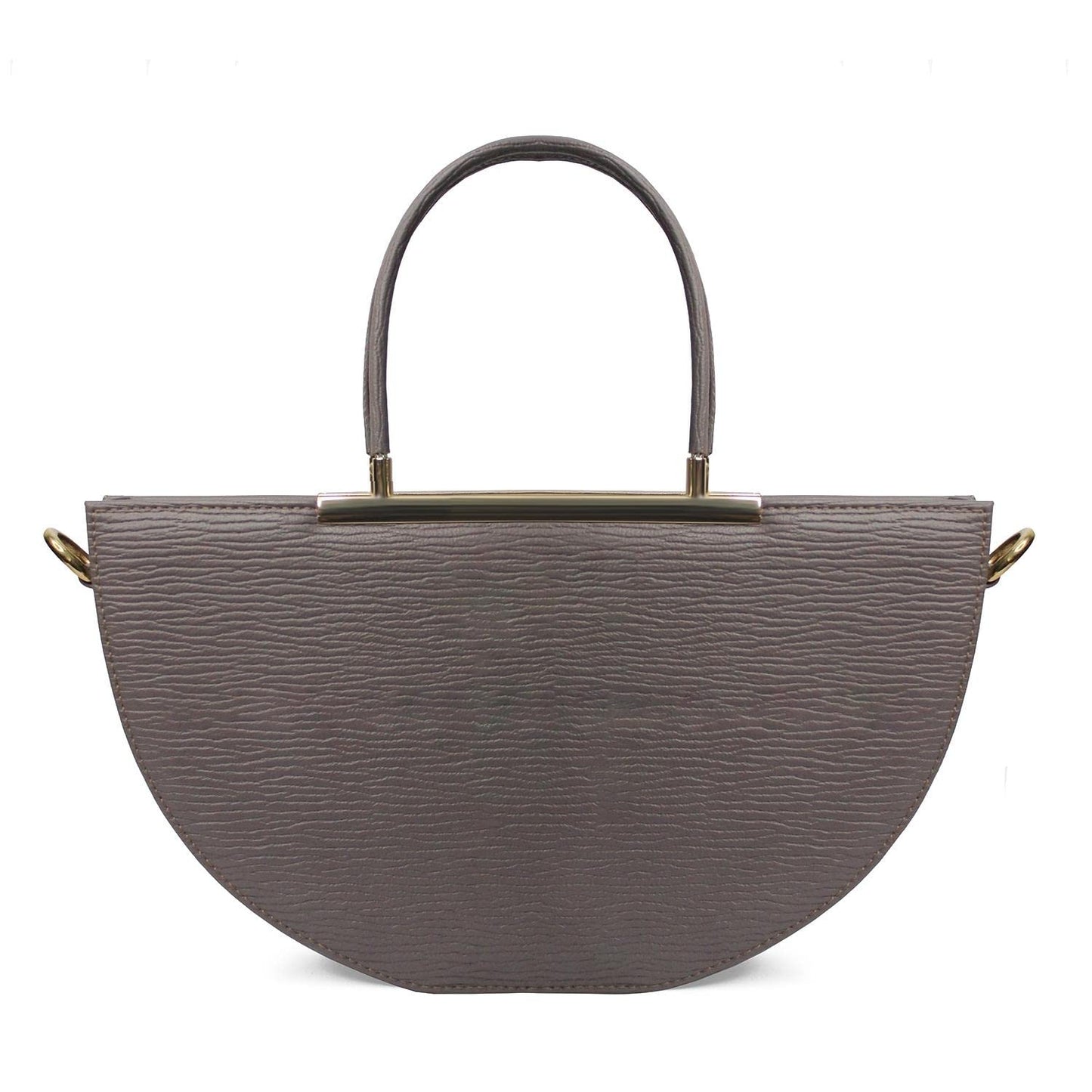 Modern Myth HEMI Grey Ribbed Half Moon Shaped Handbag for Girls & Women