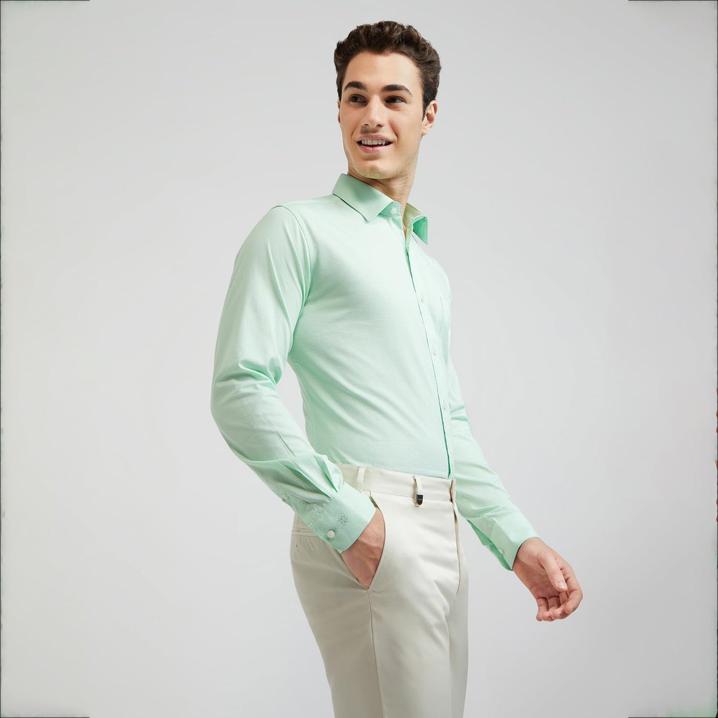 Raymond Light Green Shirt (Size: 40)-RMSX11664-N2
