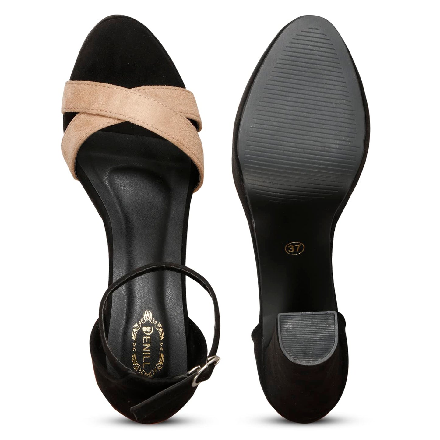 Denill High Heel Sandals for Women_Black (Beige, numeric_4)