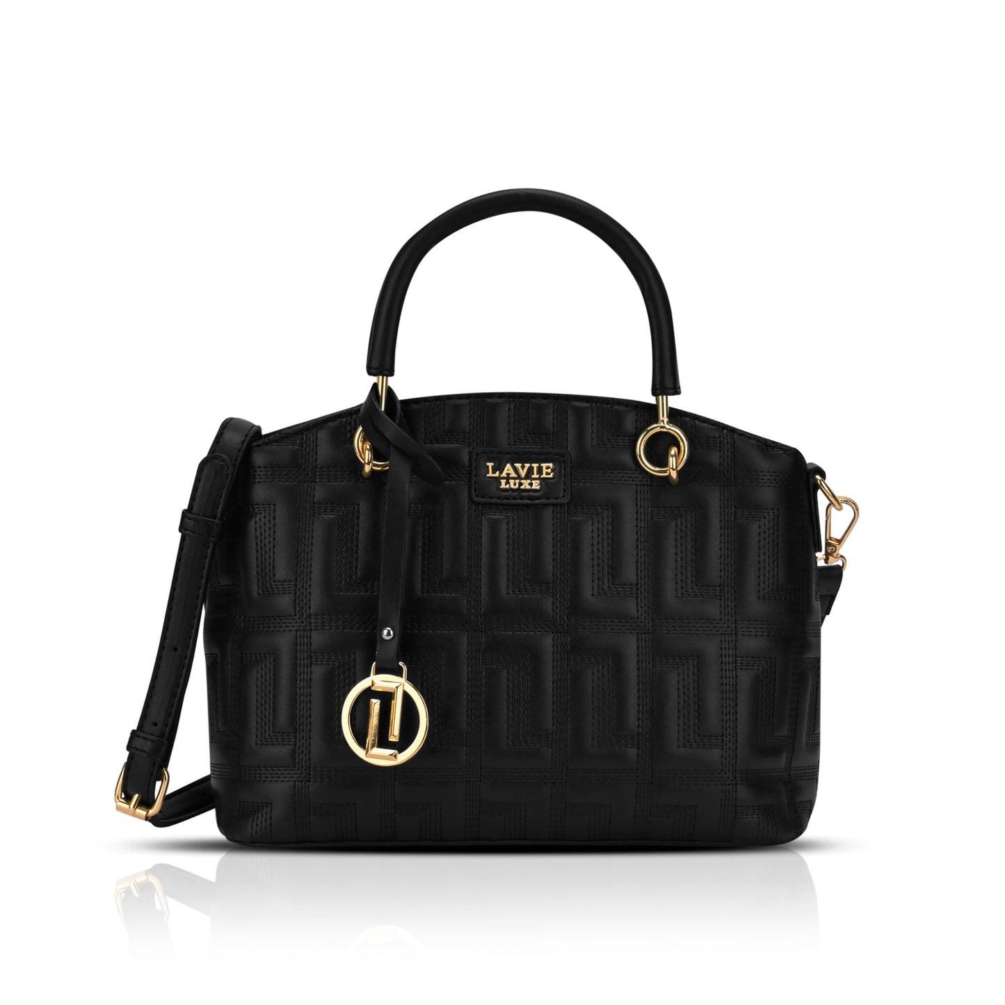 Lavie Luxe Women's Label 25 Small Quilted Satchel Handbag for Women | Satchel Bag for Work | Ladies purse | Stylish Shoulder Bag | Ladies Gift