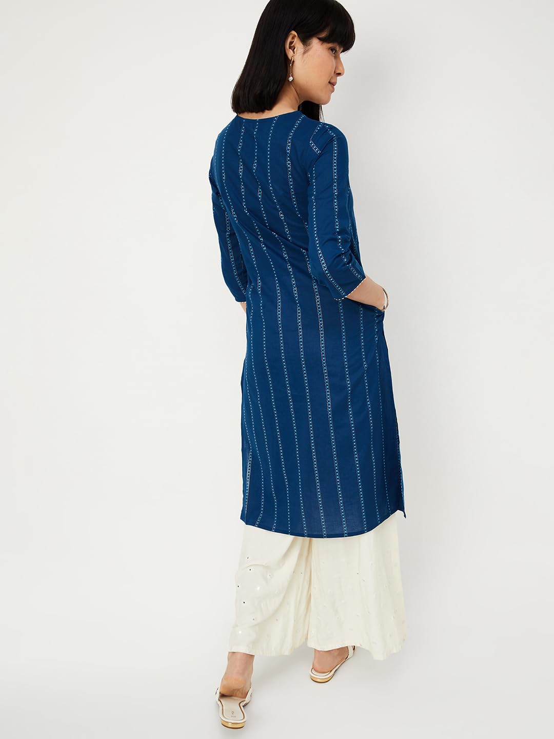 Max Women Cotton Regular Fit Kurta (PCPKFE24NABLUE_Blue, 2XL)