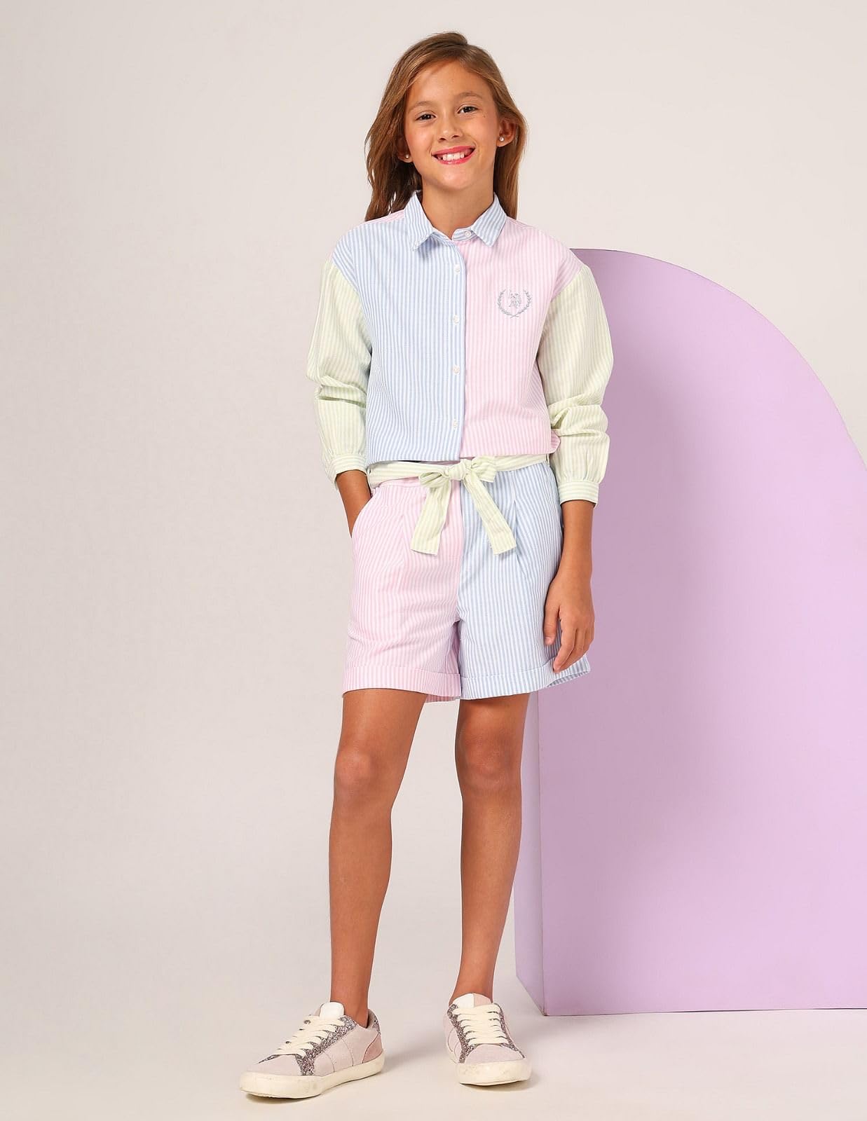 U.S. POLO ASSN. Girl's Boxer Shorts (UGSRT0119 Multicolor