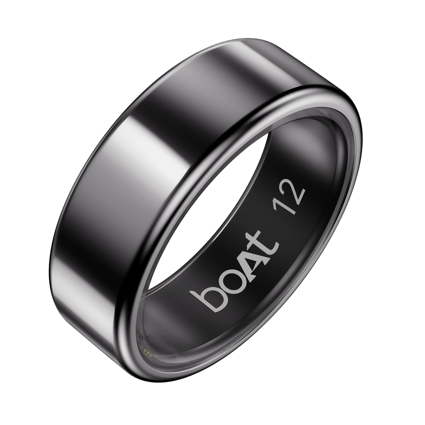 boAt New Launch SmartRing Active Plus, Auto Heart Rate, Sleep, SpO2, Stress & Skin Temperature Monitor, Stainless-Steel Build, Lightweight, 30-Days Battery, Magnetic Charging Case(12, Midnight Black)