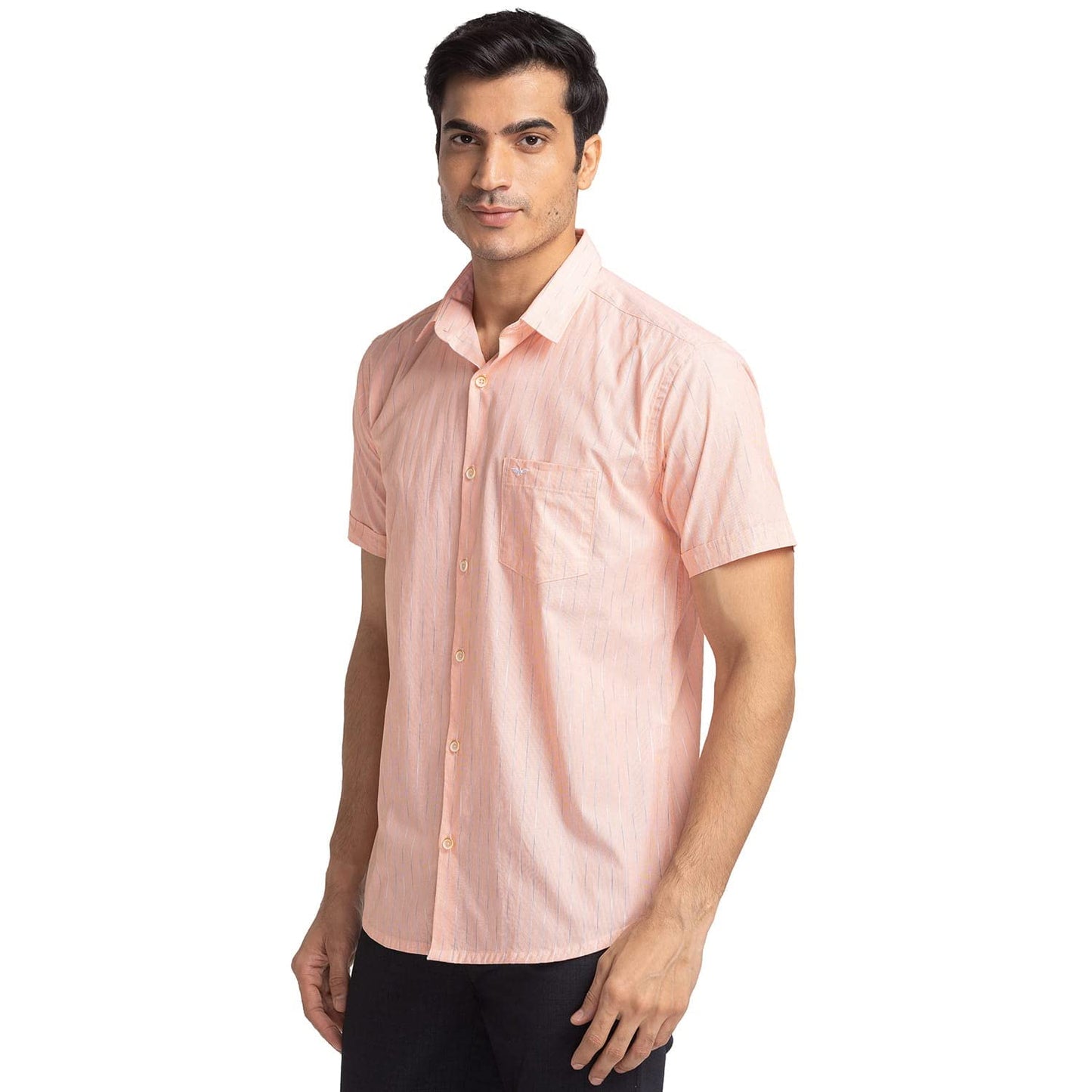 Park Avenue Slim Fit Medium Orange Casual Shirt for Men