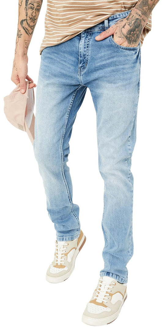 Max URB_N Men Slim Fit Washed Mid Rise Jeans (DMBSLFES2304GVLIGHT Blue)_36
