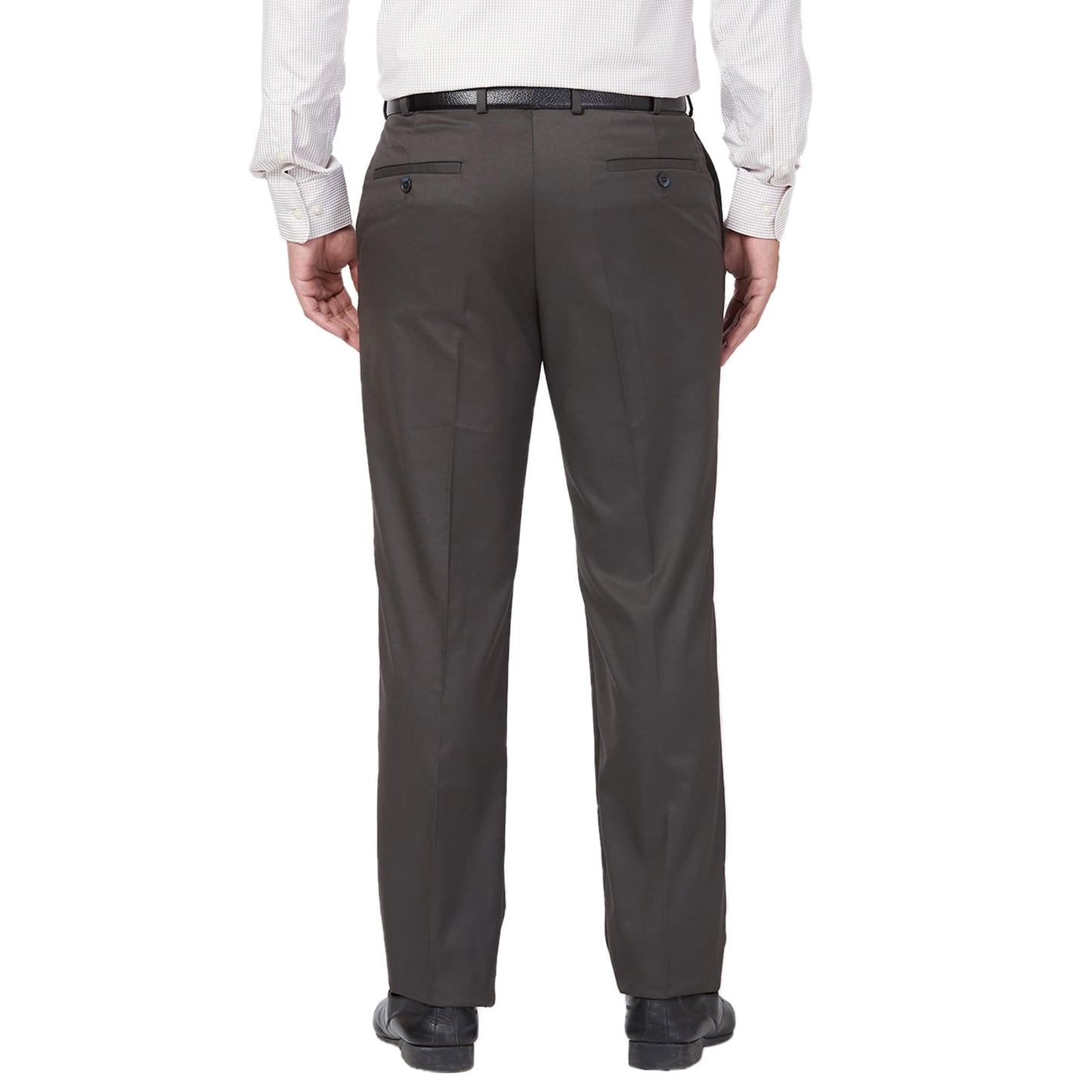 Park Avenue Men's Regular Fit Pleated Trousers, Poly Viscose Lycra Blend, Solid Pattern, Mid Rise | Dark Green
