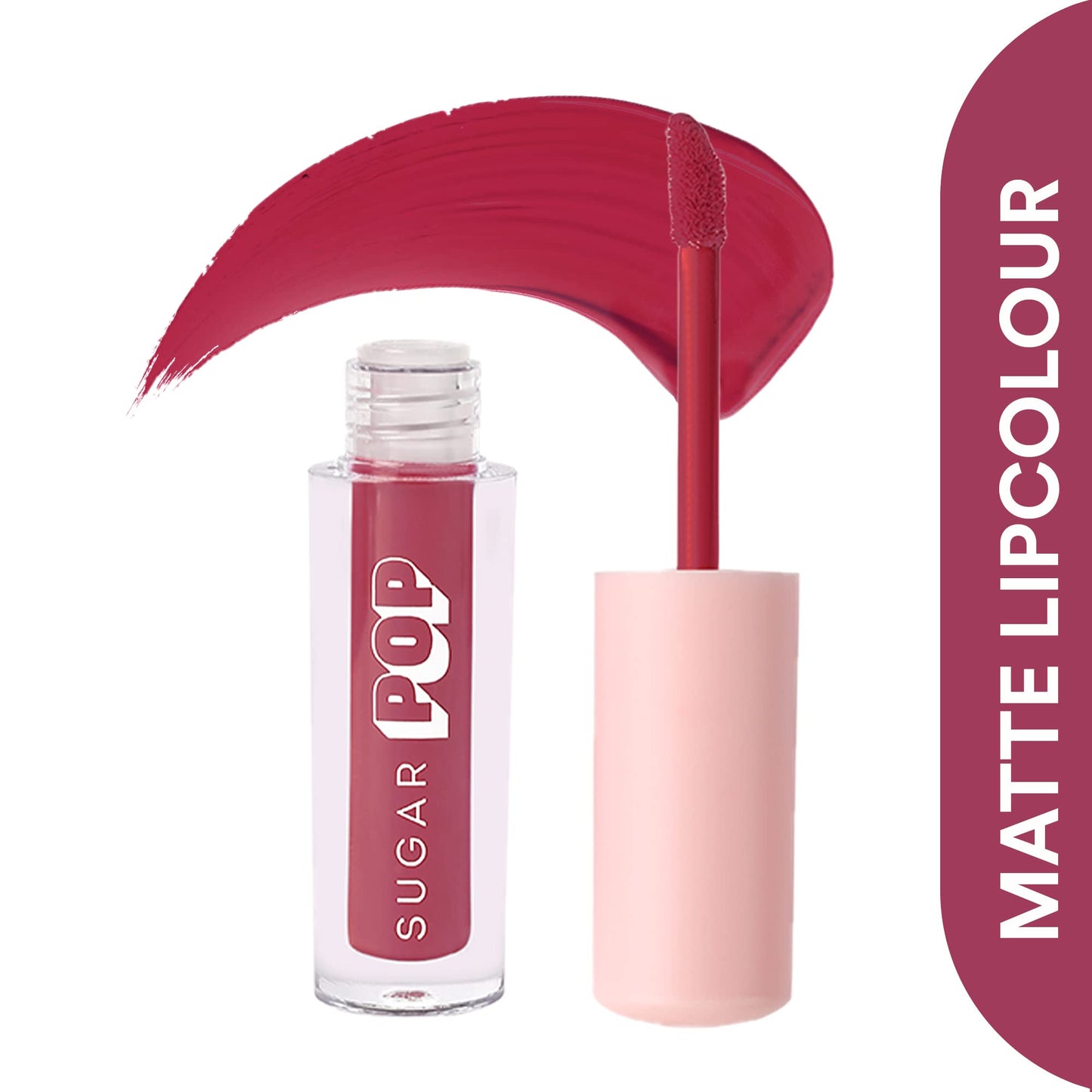 SUGAR POP Matte Lipcolour - 15 Flamingo (Pinkish Purple) – 1.6 ml | Non-Drying, Smudge Proof & SUGAR POP Matte Lipcolour - 20 Poppy (Hot Pink) – 1.6 ml - Lasts Up to 8 hours l Pink Lipstick