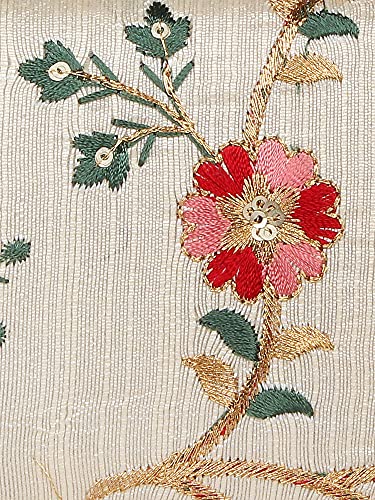 REGMESS Tulle Embroidered Faux Silk Clutch