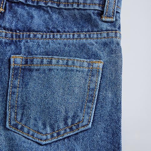 Hopscotch Girls Heart Fade Straight Fit Cotton Jean in Blue Color for Age (9-10 Years)