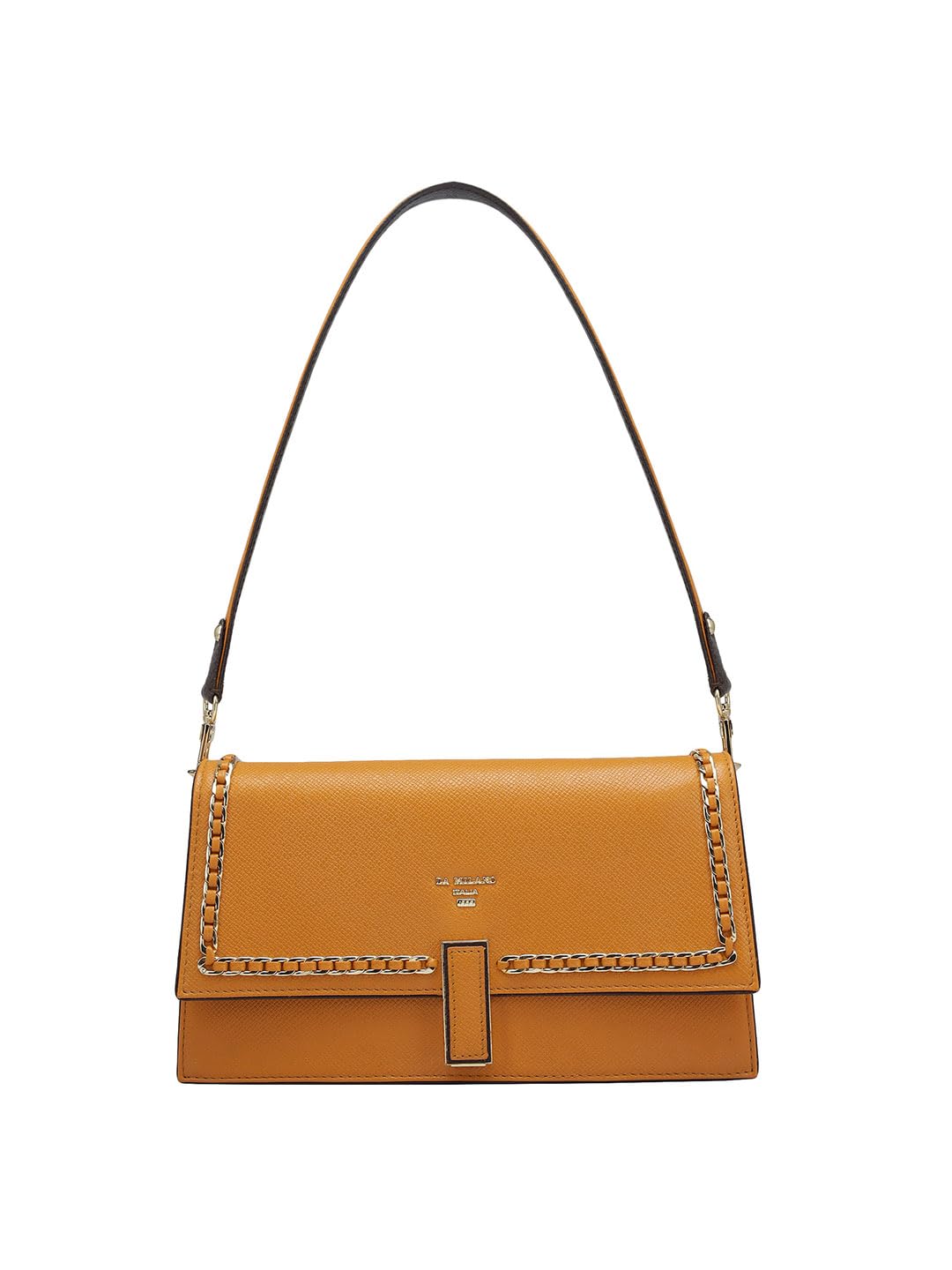 Da Milano Women's Leather Shoulder Bag - Orange
