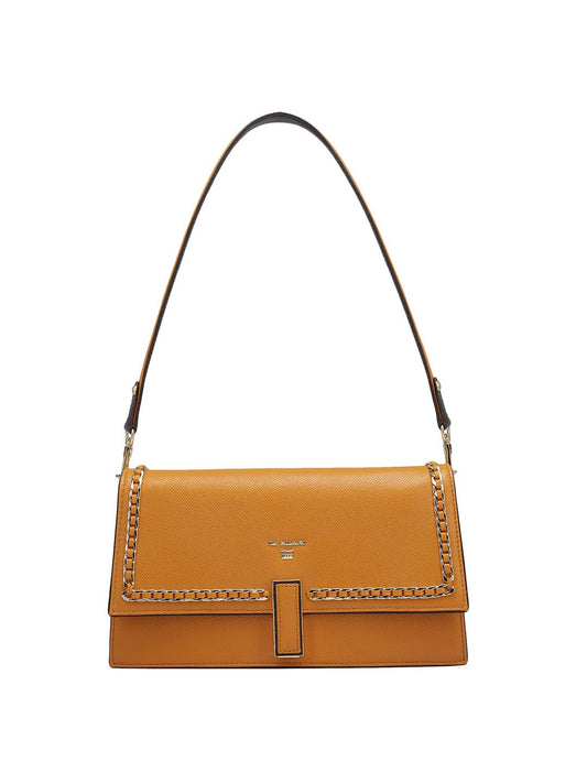 Da Milano Women's Leather Shoulder Bag - Orange