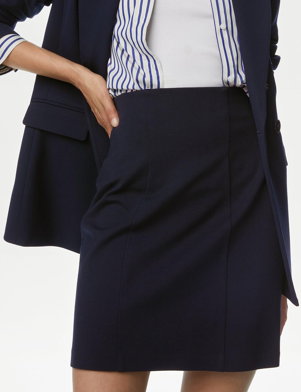 Marks & Spencer Jersey Mini A-Line Skirt T598004DARK Navy (S)