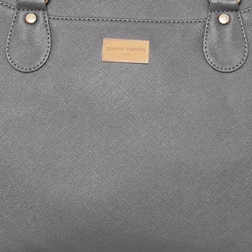 Pierre Cardin Women PU Leather Tote Bag For Women | Ladies Shoulder Bag With Zipper | Multipurpose Casual Bag For Women Office Use, Grey