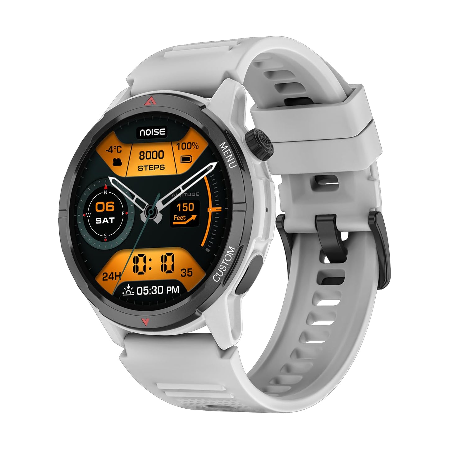 Noise Endeavour 2 Rugged Smart Watch – 1.46″ AMOLED Display, Built-in GPS, ABC Sensors, Up to 7-Day Battery, 5ATM Water Resistance, AI, Strava Integration, for iOS & Android (Silver Grey)