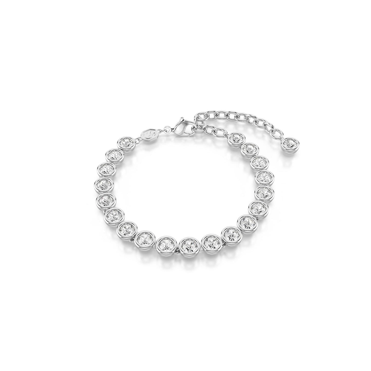 Swarovski Imber Tennis Bracelet, Round Cut, White, Rhodium Plated