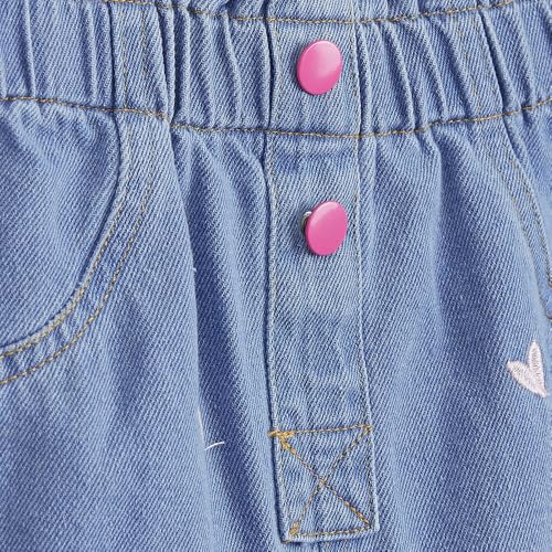 Hopscotch Girls Blue Heart Embroidered Denim Jeans (9-12 Months)