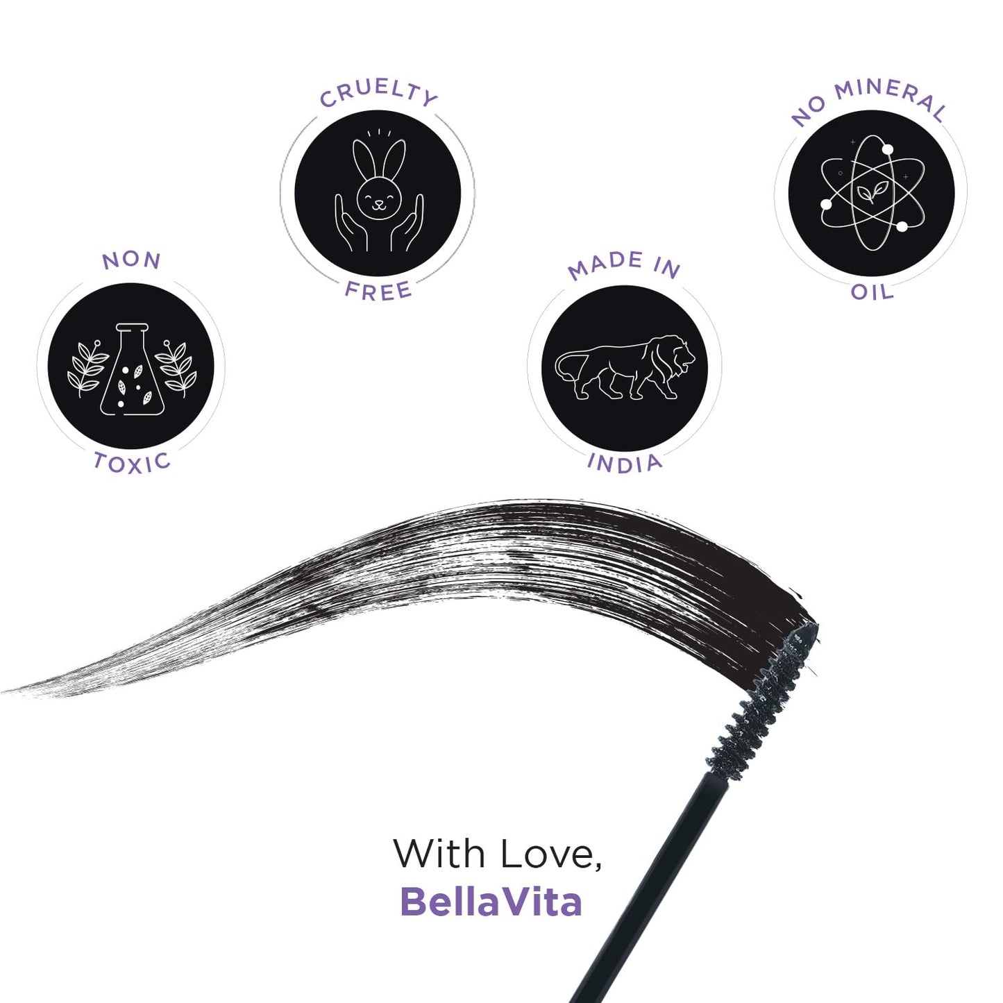 BELLAVITA Intense Drama Waterproof Mascara 8ml | Lengthening & Volumizing Mascara | Curl Lock Formula | Smudge-Proof | Waterproof | Jet Black