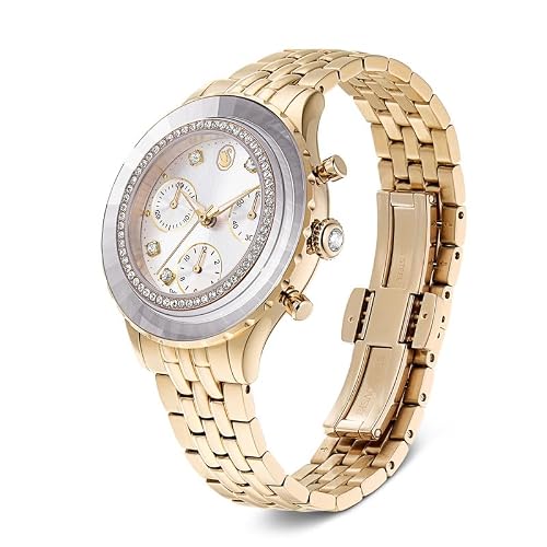 Swarovski Octea Chrono Watch, Swiss Made, Metal Bracelet, Gold Tone, Champagne Gold-Tone Finish