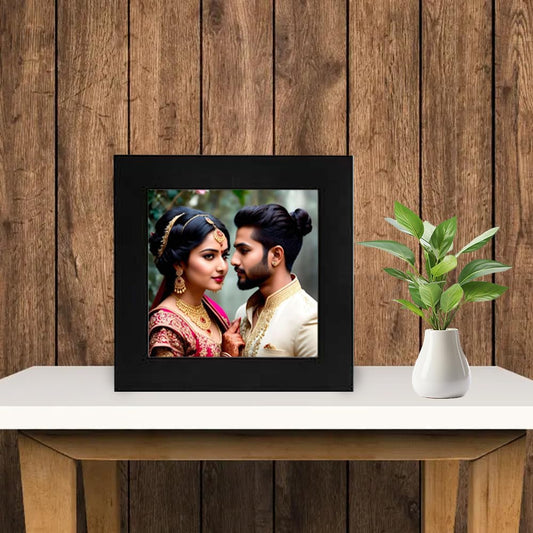 Customised Photo frame with Your Photo | 5x5 Inches | Personalized Square Photo Frame | Table Top Mini Frame Home Decor