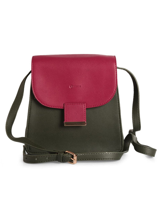 RASHKI Women Handbag/Sling Bag Vegan Leather (Green)