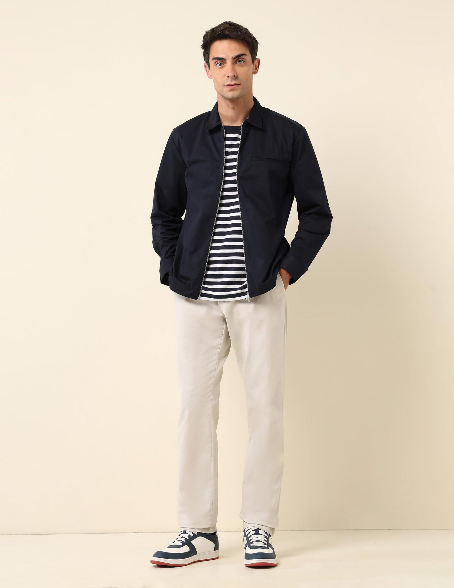 U.S.Polo Association Men's Spread Collar Regular Fit Shacket