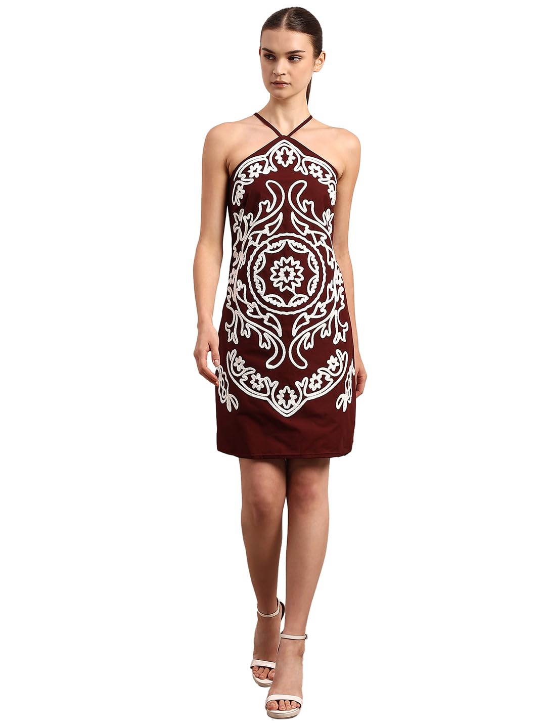 VERO MODA Women's A-Line Brown Dress