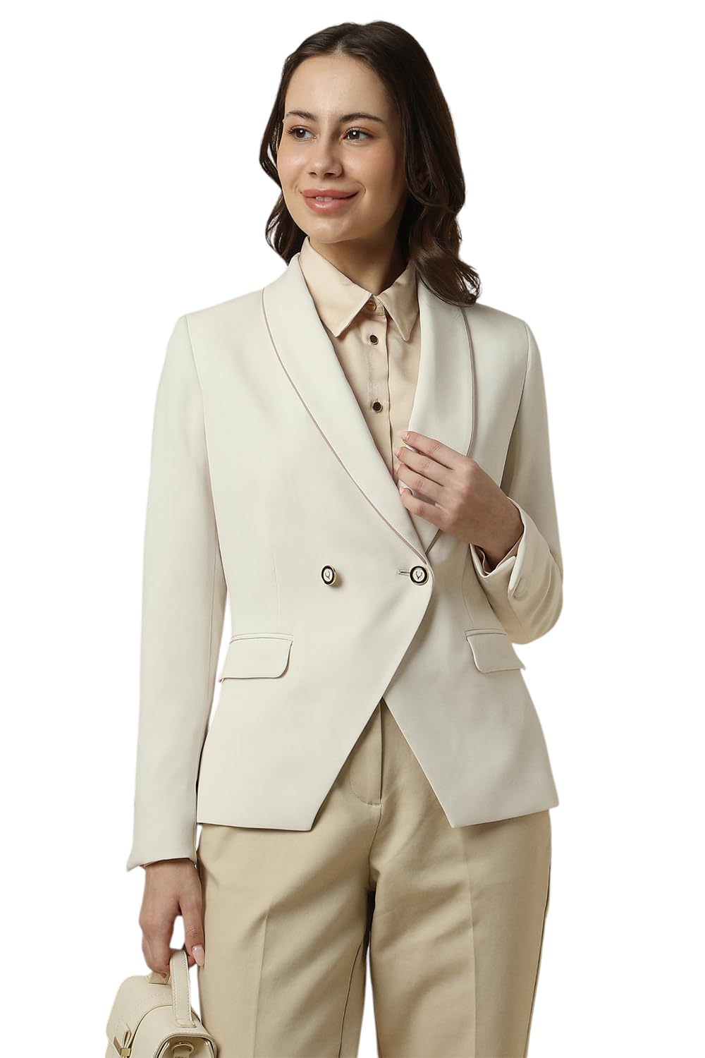Allen Solly Women's Blazer (AHBZERGP329245_Beige