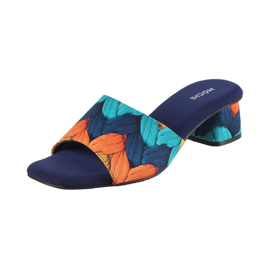 Mochi Women Blue Block Heel Fashion Sandal UK/6 EU/39 (40-145)
