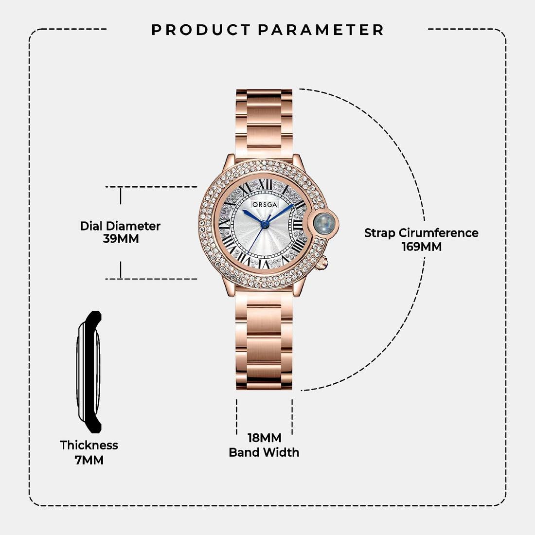 ORSGA Stainless Steel Women Watches Esque Watch For Women - Analog Wrist Ladies Watch Stylish Rose Gold White Dial Latest&Unique Watches Women