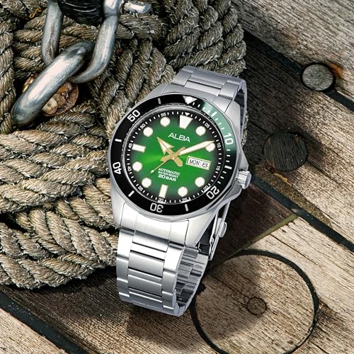 Alba AL4537X1 Green-Black Gradation Dial Mechanical Watch