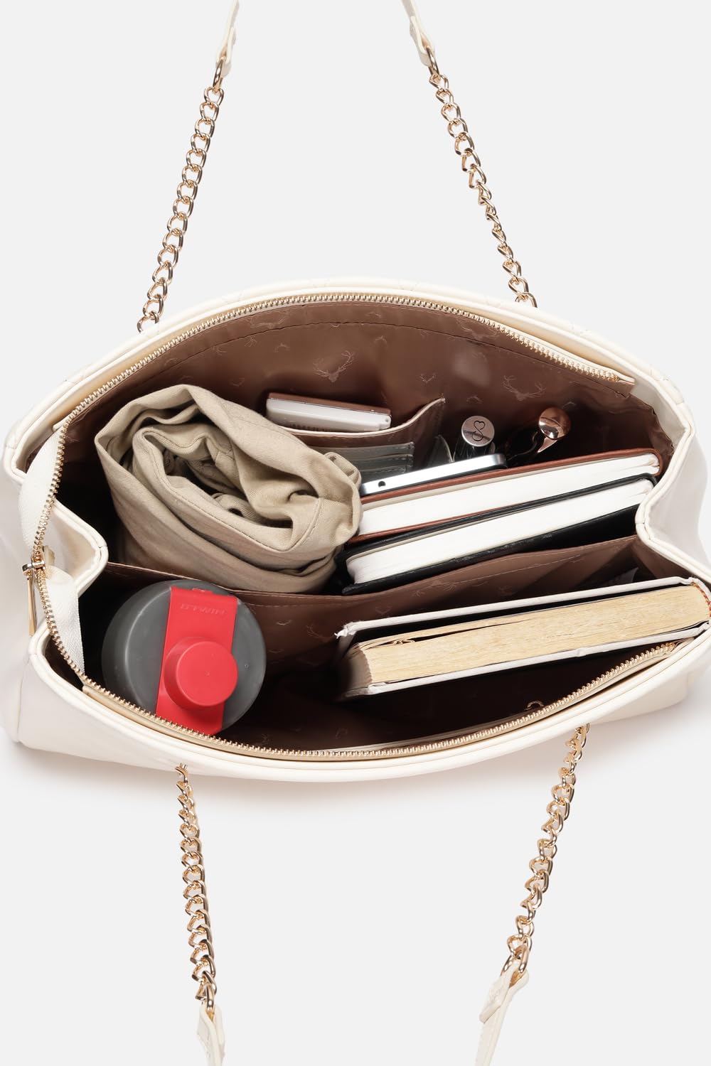 Allen Solly Structured Shoulder Bag with Quilted Detail