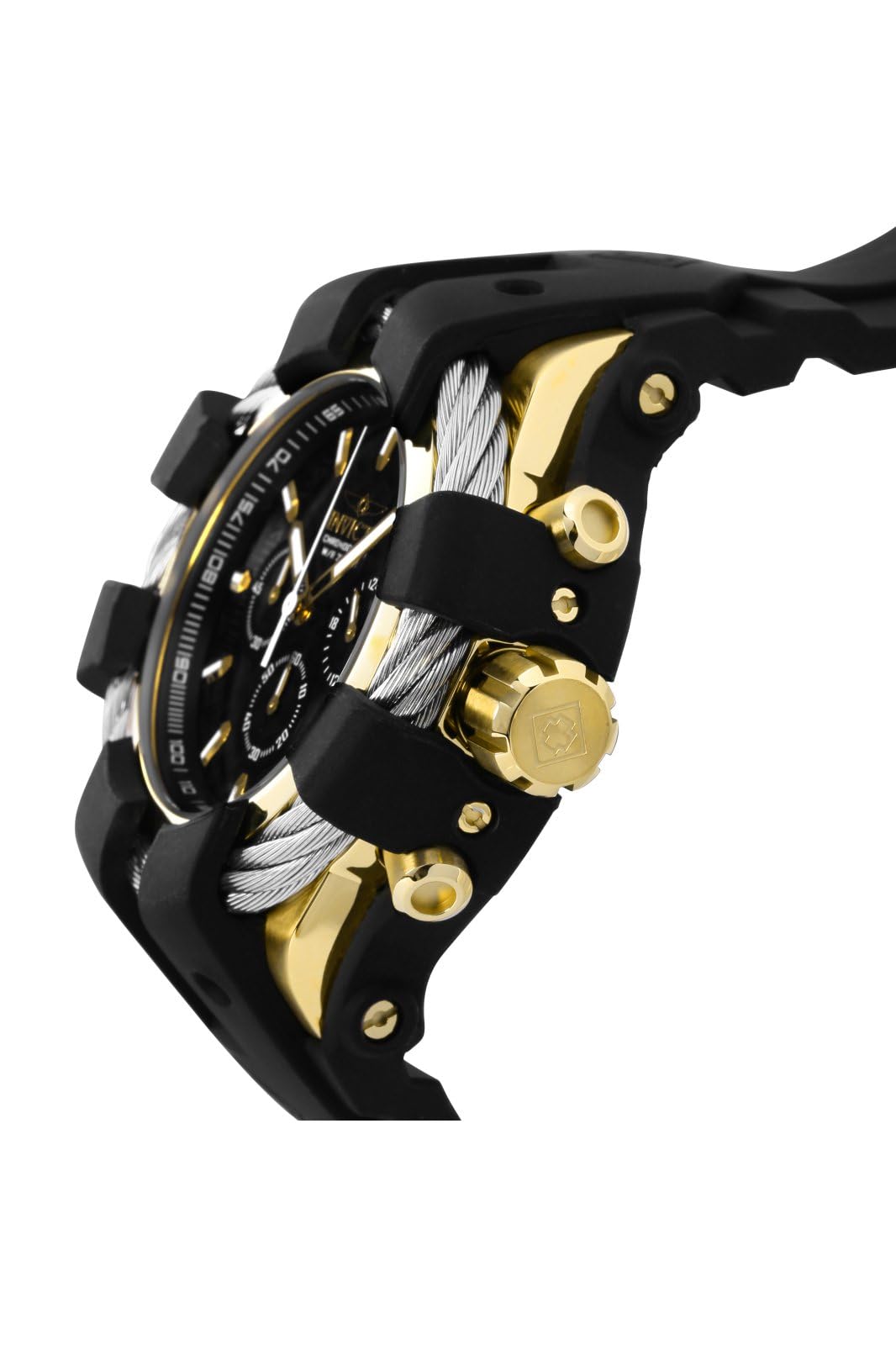 Invicta Silicone Bolt Analog Black Dial Men Watch-23860, Black Band