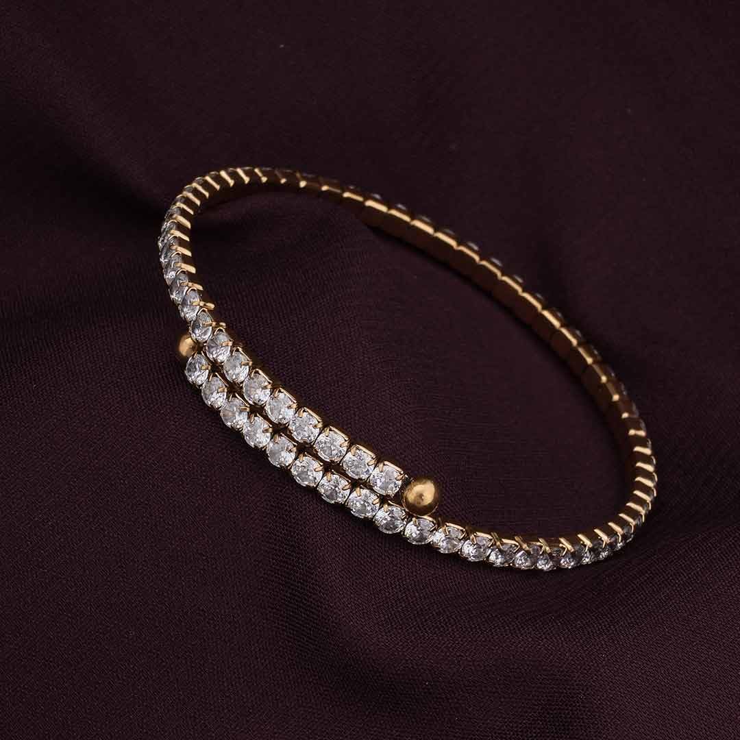 PALMONAS Sparkling Bangle Bracelet for Womens - Waterproof & Anti-Tarnish