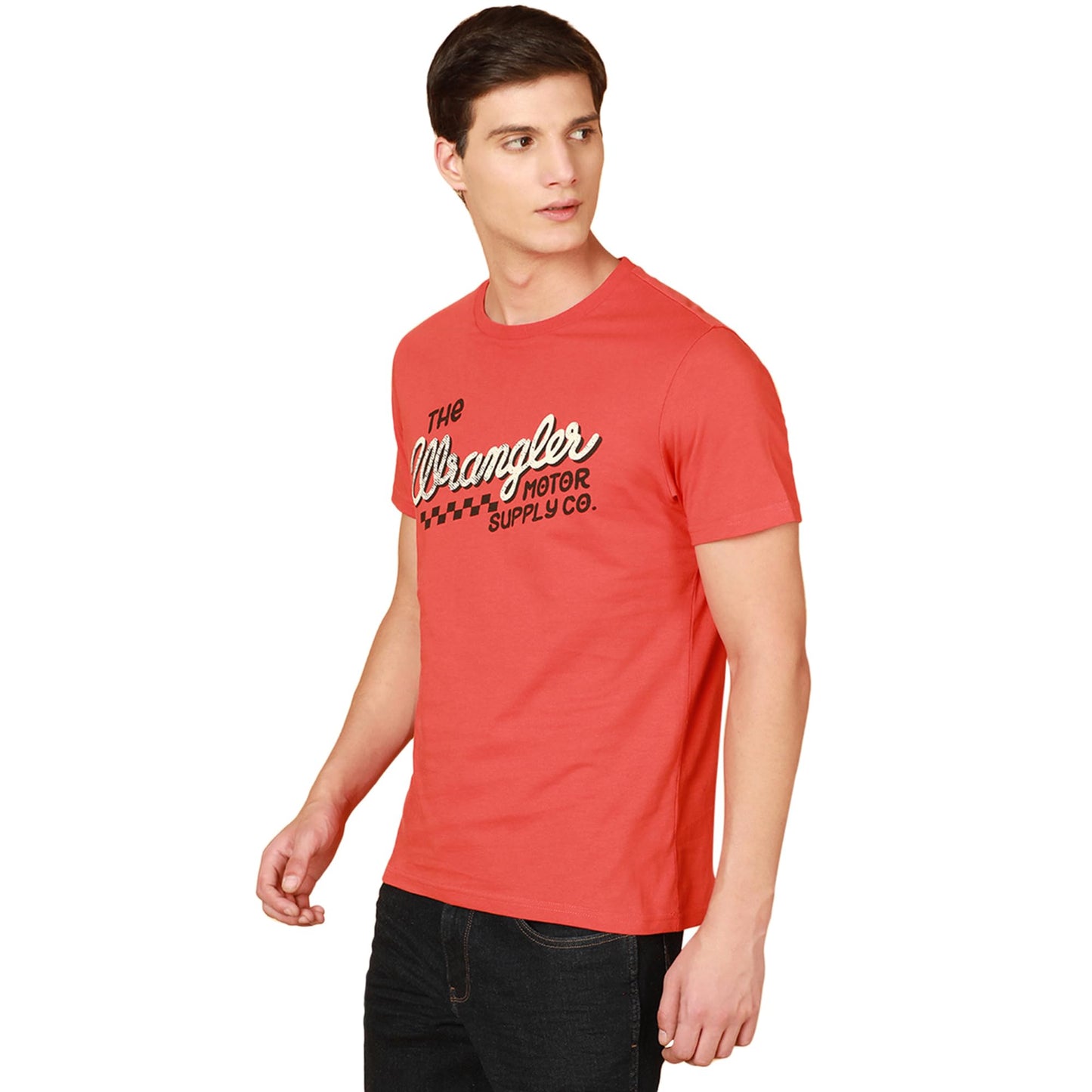 Wrangler Men's Solid Regular Fit Shirt (WMTS007136_Red