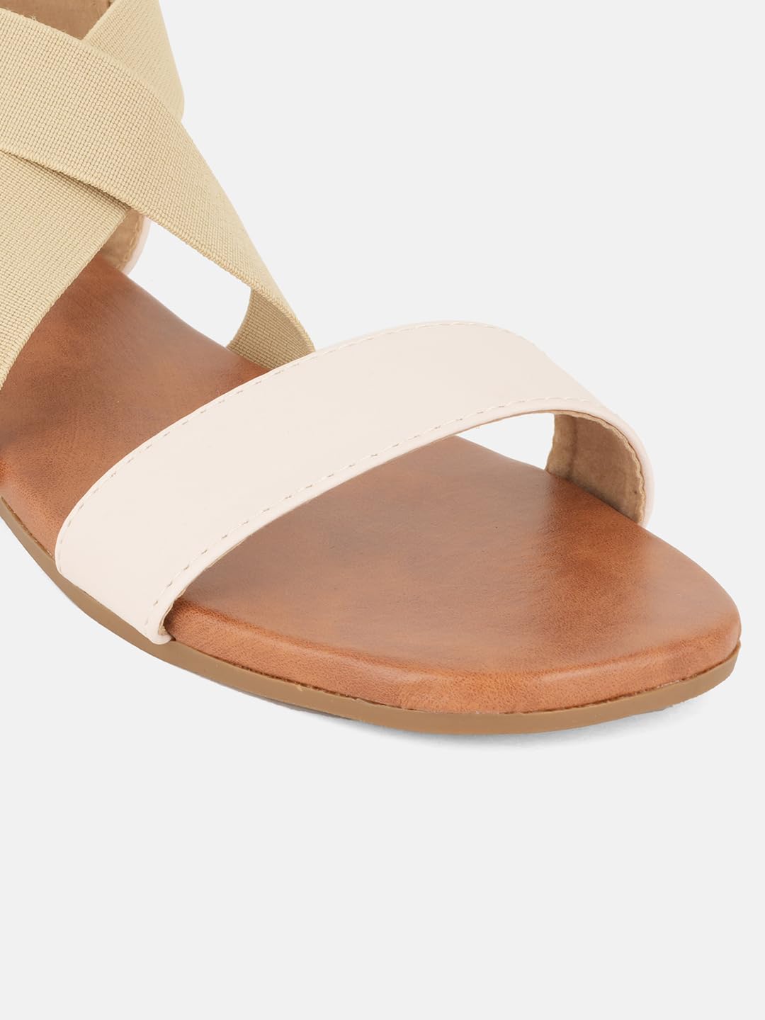 MOZAFIA Women's Slide Sandals | Stylish Comfortable Flat Slip-On Slippers for Casual & Daily Wear (CREAM, UK Footwear Size System, Adult, Women, Numeric, Medium, 8)