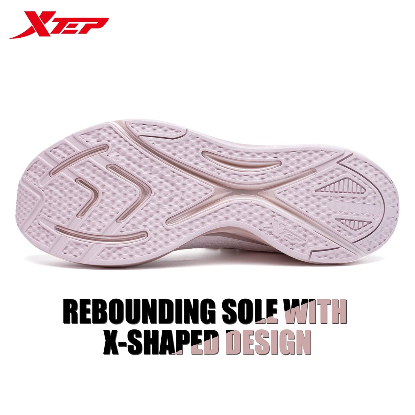 XTEP Pink Women's Stylish Upper Flexible Sole Running Shoes with Rebounding (6 UK)