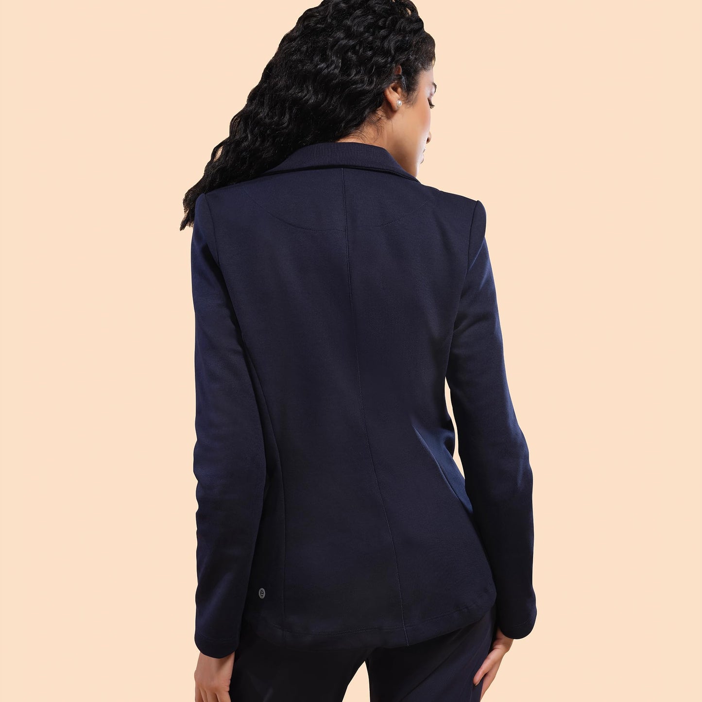 Enamor Athleisure Slim Fit Single breasted One Button Sporty Blazer for Women with 2 Side Zipper Pockets - A903 | Quick Dry & Antimicrobial Finish Blazer (A903_Navy_XXL)