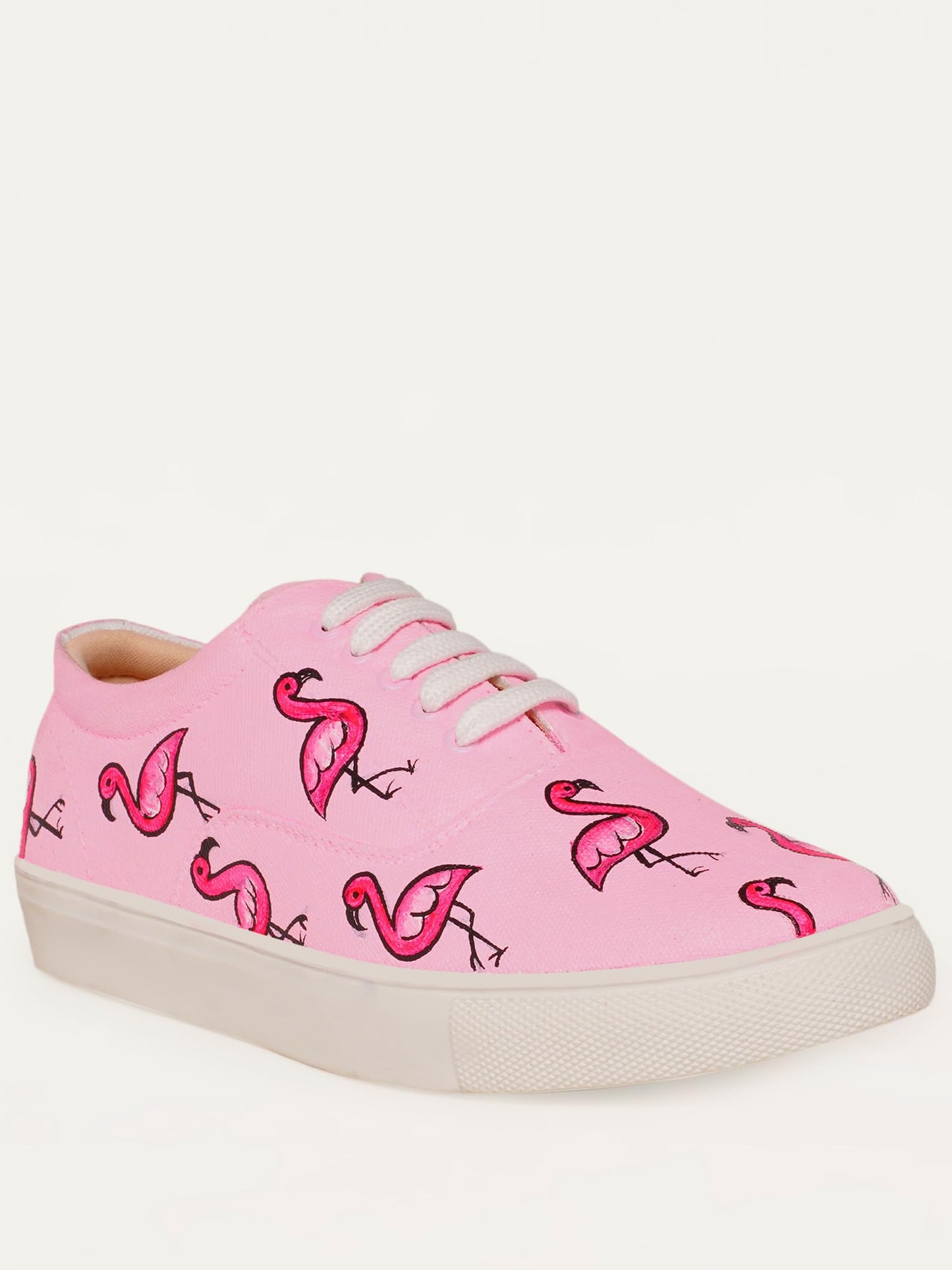 THE QUIRKY NAARI Flamingo in Pink Sneakers with A Dainty Pink Hue | Pink