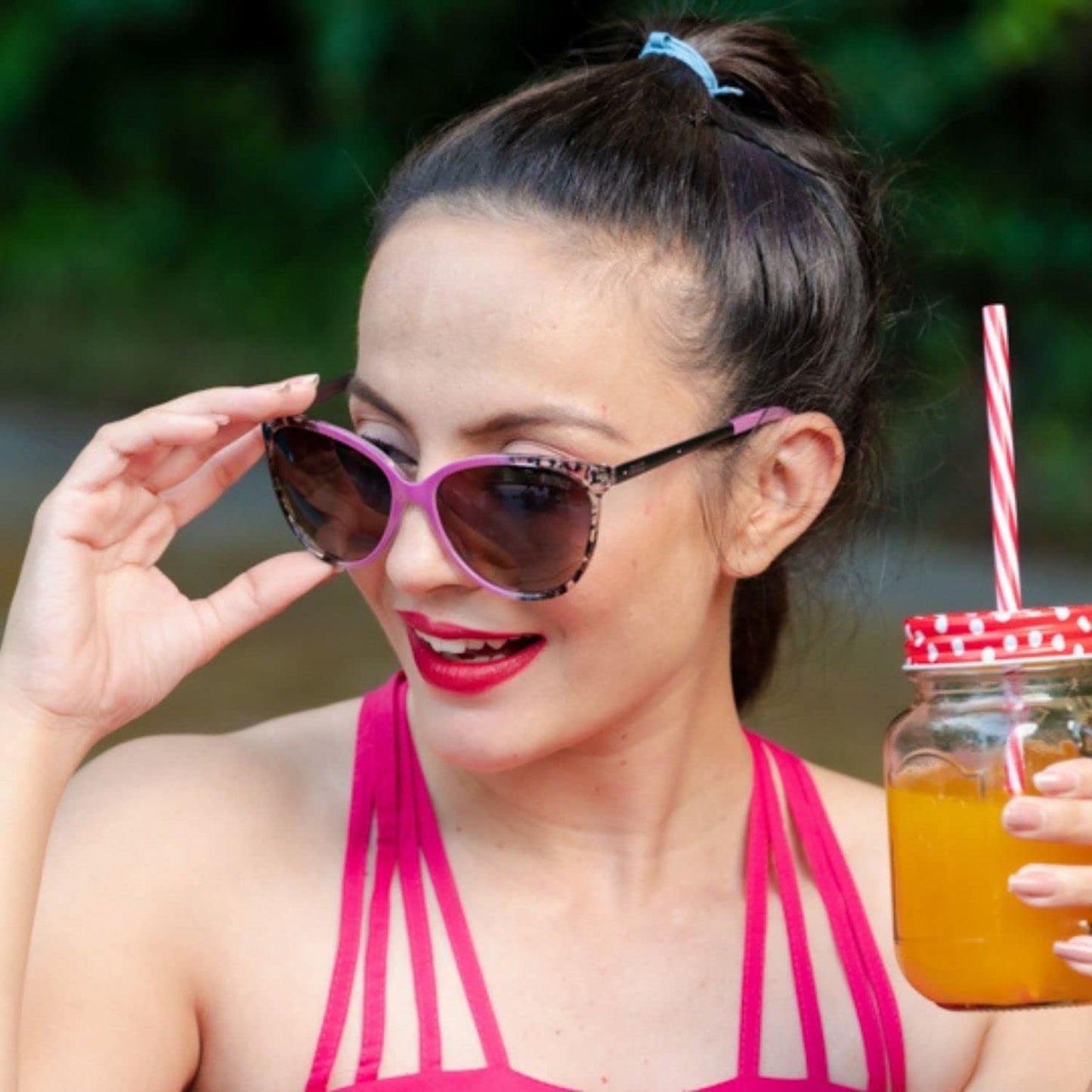 ENRICO Women's Full Rim Cat Eye Sunglasses | UV Protected Anti-Glare | Cateye Sunglasses For Women (EN E 3032), Pink, Medium