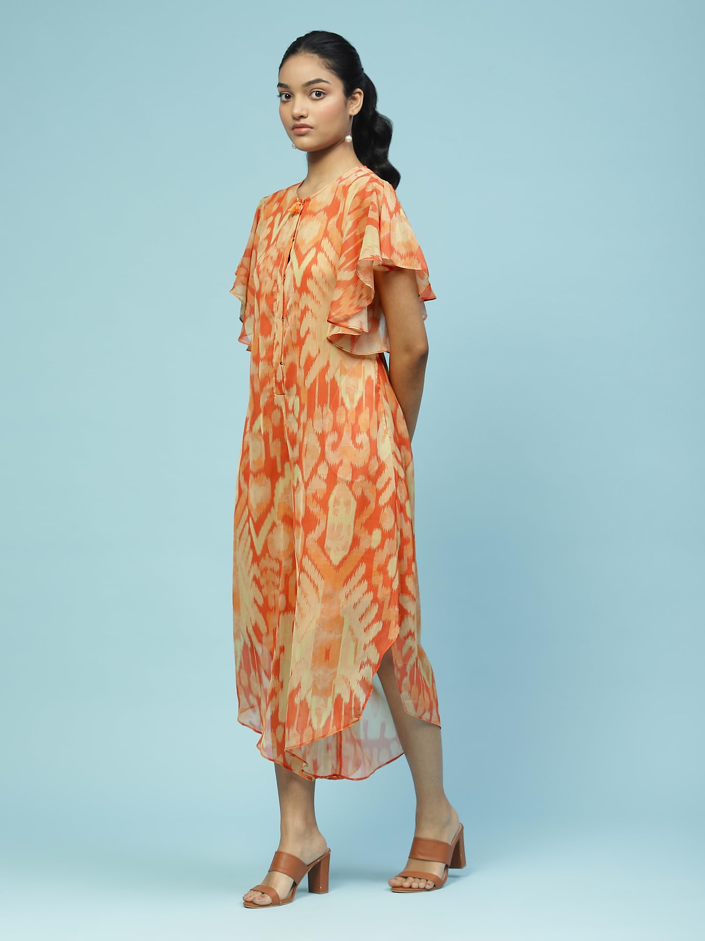 Aarke Ritu Kumar Orange Printed Jumpsuit