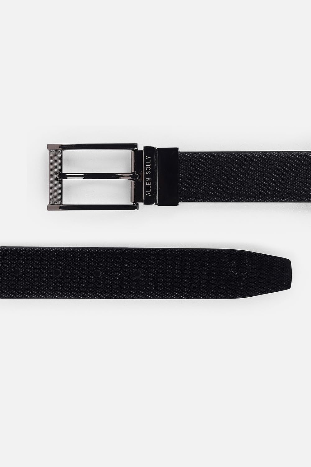 Allen Solly Men Black Textured Formal Belt