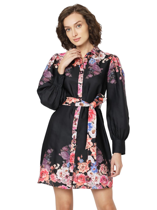 VERO MODA Women's Shirt Dress Black Dress