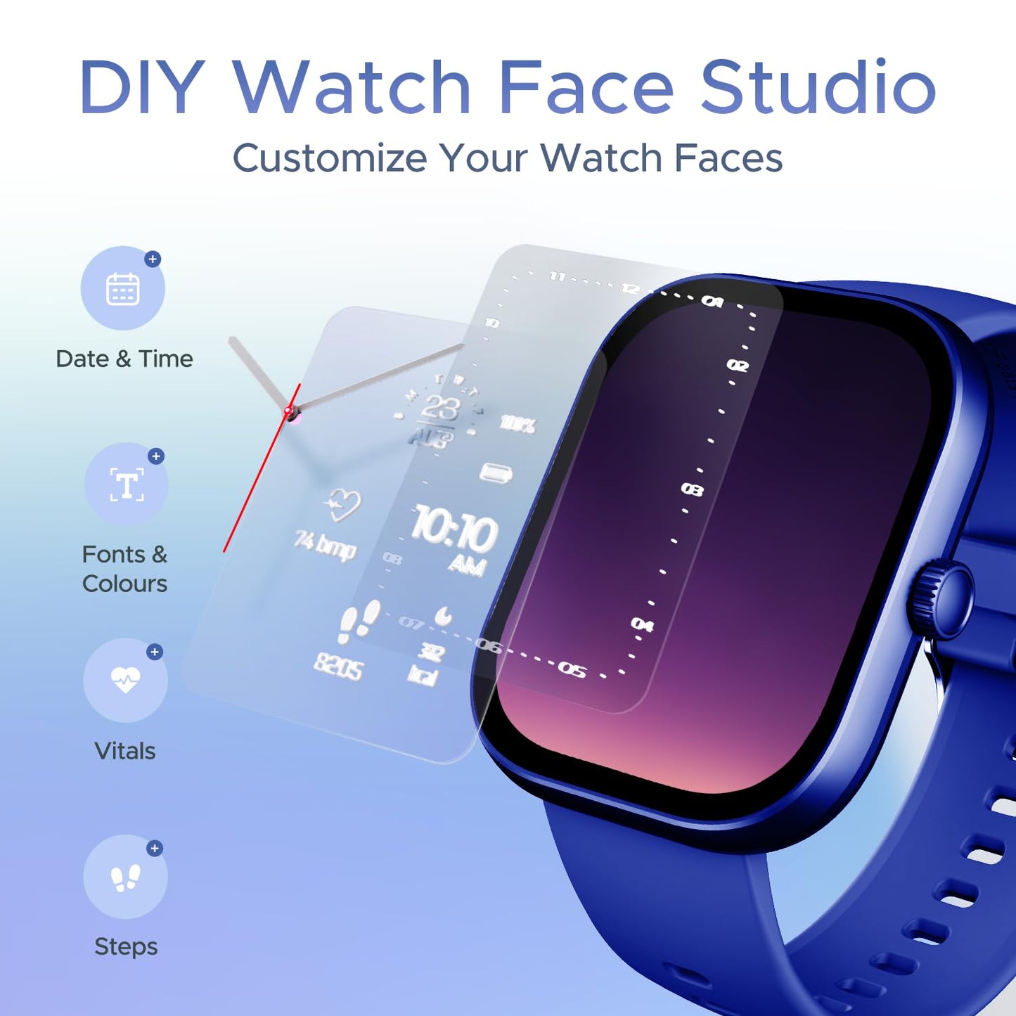 boAt Wave Sigma with 2.01" HD Display,Bluetooth Calling, Coins, DIY Watch Face Studio, 700+ Active Modes, HR&SpO2 Monitoring, Energy and Sleep Scores,IP67, Smart Watch for Men & Women(Cool Blue)