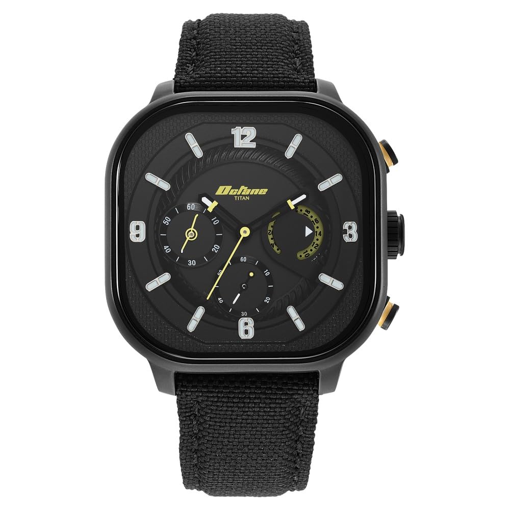 Titan Octane Aerobatics Quartz Chronograph Black Dial Black Fabric Strap Watch for Men - NT1856NL01