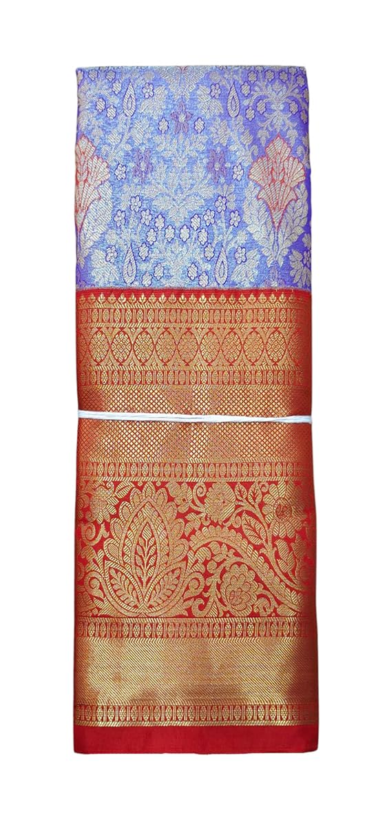 VFCollections Women's Kanchipuram Silk Pure Bridal Pattu Sarees With Blouse (VFC529-1)