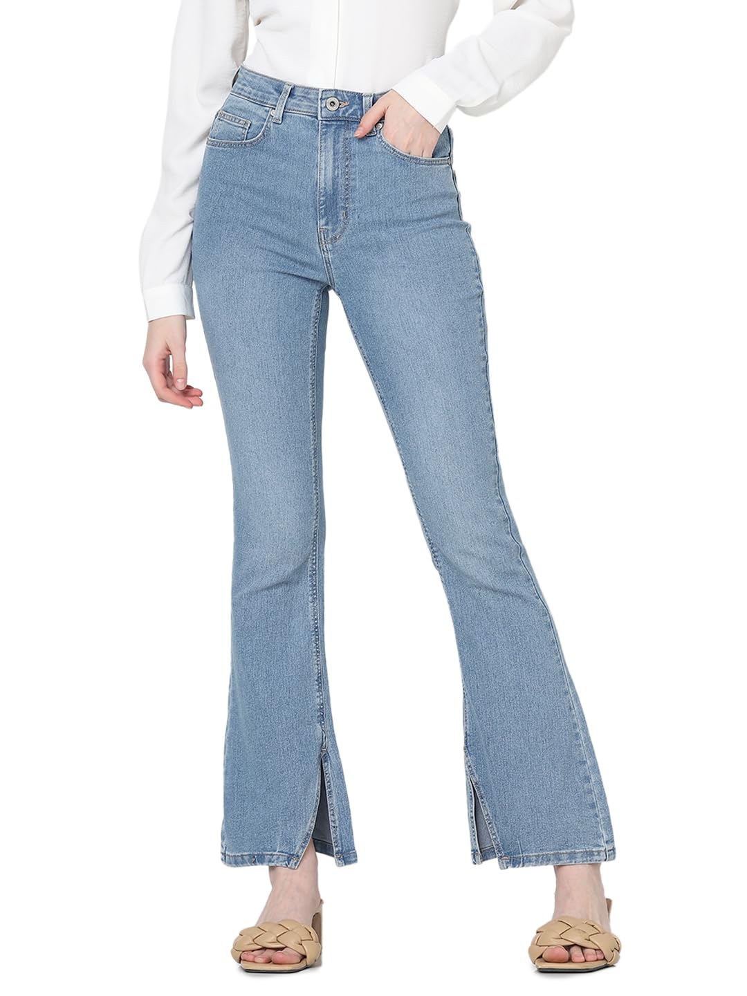 Vero Moda Women's Fitted Jeans (10323908-Light Blue Denim_Light